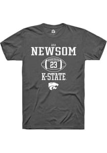 Asa Newsom  K-State Wildcats Dark Grey Rally NIL Sport Icon Short Sleeve T Shirt