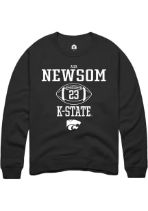 Asa Newsom  Rally K-State Wildcats Mens Black NIL Sport Icon Long Sleeve Crew Sweatshirt