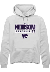 Asa Newsom  Rally K-State Wildcats Mens White NIL Stacked Box Long Sleeve Hoodie