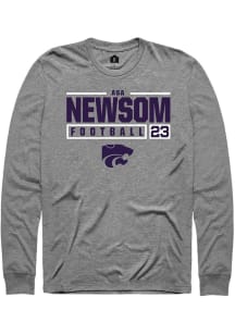 Asa Newsom  K-State Wildcats Graphite Rally NIL Stacked Box Long Sleeve T Shirt
