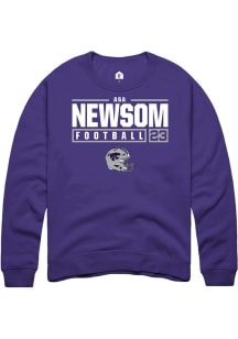 Asa Newsom  Rally K-State Wildcats Mens Purple NIL Stacked Box Long Sleeve Crew Sweatshirt