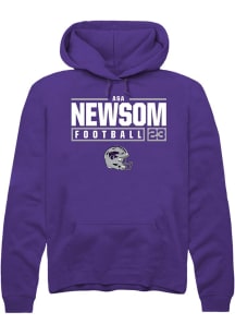 Asa Newsom  Rally K-State Wildcats Mens Purple NIL Stacked Box Long Sleeve Hoodie