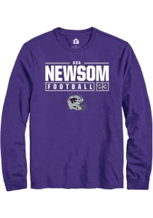 Asa Newsom  K-State Wildcats Purple Rally NIL Stacked Box Long Sleeve T Shirt