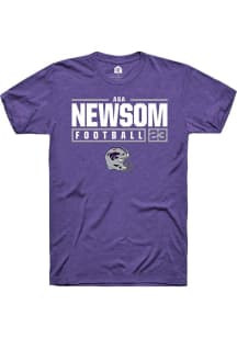 Asa Newsom  K-State Wildcats Purple Rally NIL Stacked Box Short Sleeve T Shirt