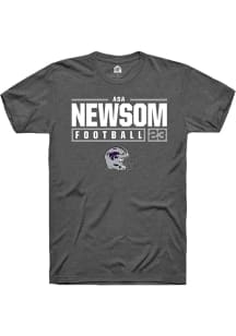 Asa Newsom  K-State Wildcats Dark Grey Rally NIL Stacked Box Short Sleeve T Shirt