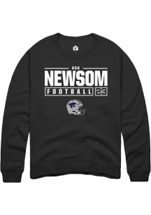 Asa Newsom  Rally K-State Wildcats Mens Black NIL Stacked Box Long Sleeve Crew Sweatshirt