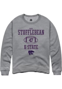 Cody Stufflebean  Rally K-State Wildcats Mens Graphite NIL Sport Icon Long Sleeve Crew Sweatshirt
