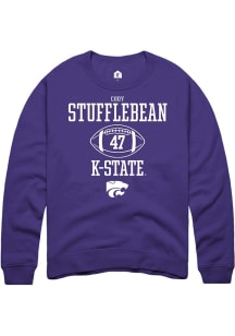Cody Stufflebean  Rally K-State Wildcats Mens Purple NIL Sport Icon Long Sleeve Crew Sweatshirt