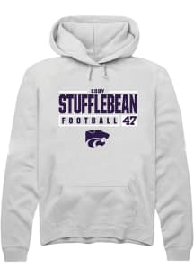 Cody Stufflebean  Rally K-State Wildcats Mens White NIL Stacked Box Long Sleeve Hoodie