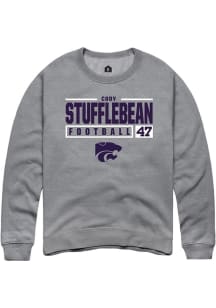 Cody Stufflebean  Rally K-State Wildcats Mens Graphite NIL Stacked Box Long Sleeve Crew Sweatshirt