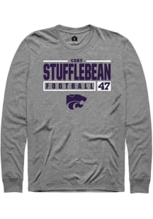 Cody Stufflebean  K-State Wildcats Graphite Rally NIL Stacked Box Long Sleeve T Shirt