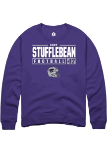 Cody Stufflebean  Rally K-State Wildcats Mens Purple NIL Stacked Box Long Sleeve Crew Sweatshirt
