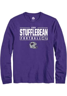Cody Stufflebean  K-State Wildcats Purple Rally NIL Stacked Box Long Sleeve T Shirt