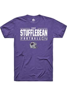 Cody Stufflebean  K-State Wildcats Purple Rally NIL Stacked Box Short Sleeve T Shirt