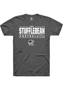 Cody Stufflebean  K-State Wildcats Dark Grey Rally NIL Stacked Box Short Sleeve T Shirt