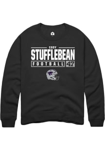 Cody Stufflebean  Rally K-State Wildcats Mens Black NIL Stacked Box Long Sleeve Crew Sweatshirt