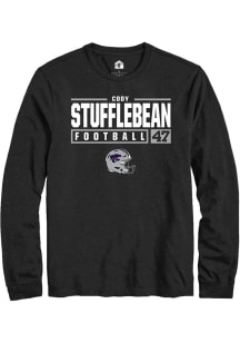 Cody Stufflebean  K-State Wildcats Black Rally NIL Stacked Box Long Sleeve T Shirt