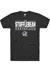 Cody Stufflebean  K-State Wildcats Black Rally NIL Stacked Box Short Sleeve T Shirt