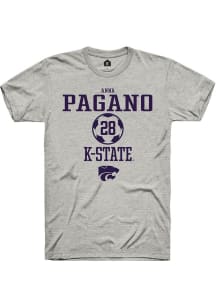 Anna Pagano  K-State Wildcats Ash Rally NIL Sport Icon Short Sleeve T Shirt