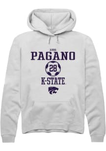 Anna Pagano  Rally K-State Wildcats Mens White NIL Sport Icon Long Sleeve Hoodie