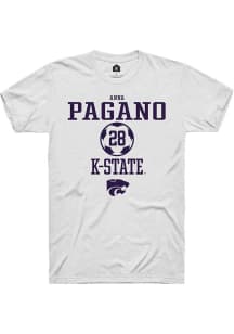 Anna Pagano  K-State Wildcats White Rally NIL Sport Icon Short Sleeve T Shirt
