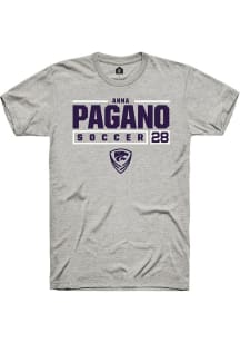 Anna Pagano  K-State Wildcats Ash Rally NIL Stacked Box Short Sleeve T Shirt