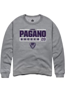Anna Pagano  Rally K-State Wildcats Mens Graphite NIL Stacked Box Long Sleeve Crew Sweatshirt
