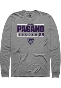 Anna Pagano  K-State Wildcats Graphite Rally NIL Stacked Box Long Sleeve T Shirt