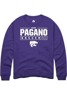 Anna Pagano  Rally K-State Wildcats Mens Purple NIL Stacked Box Long Sleeve Crew Sweatshirt
