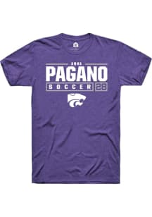 Anna Pagano  K-State Wildcats Purple Rally NIL Stacked Box Short Sleeve T Shirt