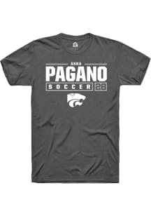 Anna Pagano  K-State Wildcats Dark Grey Rally NIL Stacked Box Short Sleeve T Shirt