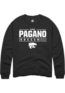 Anna Pagano  Rally K-State Wildcats Mens Black NIL Stacked Box Long Sleeve Crew Sweatshirt