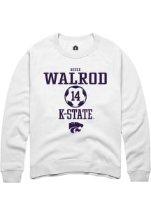 Reece Walrod  Rally K-State Wildcats Mens White NIL Sport Icon Long Sleeve Crew Sweatshirt