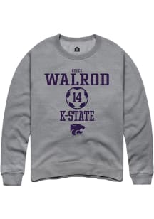 Reece Walrod  Rally K-State Wildcats Mens Graphite NIL Sport Icon Long Sleeve Crew Sweatshirt