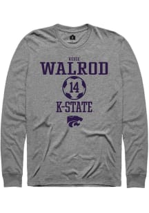 Reece Walrod  K-State Wildcats Graphite Rally NIL Sport Icon Long Sleeve T Shirt