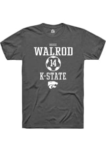Reece Walrod  K-State Wildcats Dark Grey Rally NIL Sport Icon Short Sleeve T Shirt