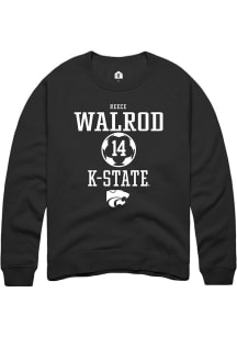 Reece Walrod  Rally K-State Wildcats Mens Black NIL Sport Icon Long Sleeve Crew Sweatshirt