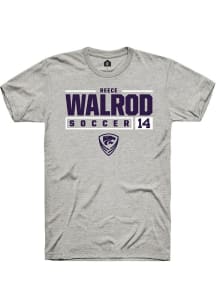 Reece Walrod  K-State Wildcats Ash Rally NIL Stacked Box Short Sleeve T Shirt