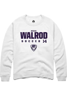 Reece Walrod  Rally K-State Wildcats Mens White NIL Stacked Box Long Sleeve Crew Sweatshirt