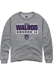 Reece Walrod  Rally K-State Wildcats Mens Graphite NIL Stacked Box Long Sleeve Crew Sweatshirt