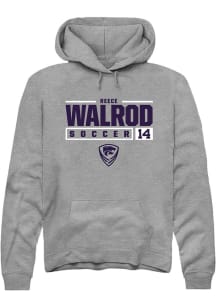 Reece Walrod  Rally K-State Wildcats Mens Graphite NIL Stacked Box Long Sleeve Hoodie