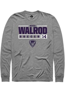 Reece Walrod  K-State Wildcats Graphite Rally NIL Stacked Box Long Sleeve T Shirt