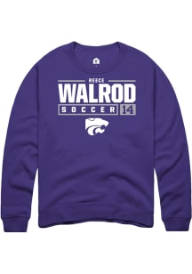 Reece Walrod  Rally K-State Wildcats Mens Purple NIL Stacked Box Long Sleeve Crew Sweatshirt