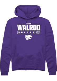 Reece Walrod  Rally K-State Wildcats Mens Purple NIL Stacked Box Long Sleeve Hoodie