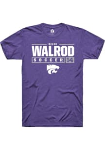 Reece Walrod  K-State Wildcats Purple Rally NIL Stacked Box Short Sleeve T Shirt