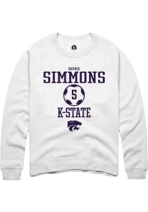 Sophie Simmons  Rally K-State Wildcats Mens White NIL Sport Icon Long Sleeve Crew Sweatshirt