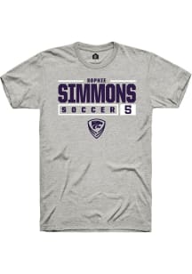 Sophie Simmons  K-State Wildcats Ash Rally NIL Stacked Box Short Sleeve T Shirt