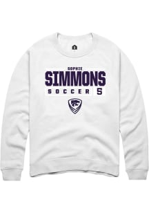 Sophie Simmons  Rally K-State Wildcats Mens White NIL Stacked Box Long Sleeve Crew Sweatshirt