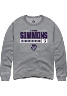 Sophie Simmons  Rally K-State Wildcats Mens Graphite NIL Stacked Box Long Sleeve Crew Sweatshirt