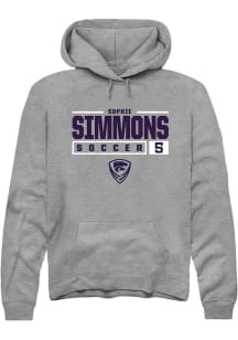 Sophie Simmons  Rally K-State Wildcats Mens Graphite NIL Stacked Box Long Sleeve Hoodie